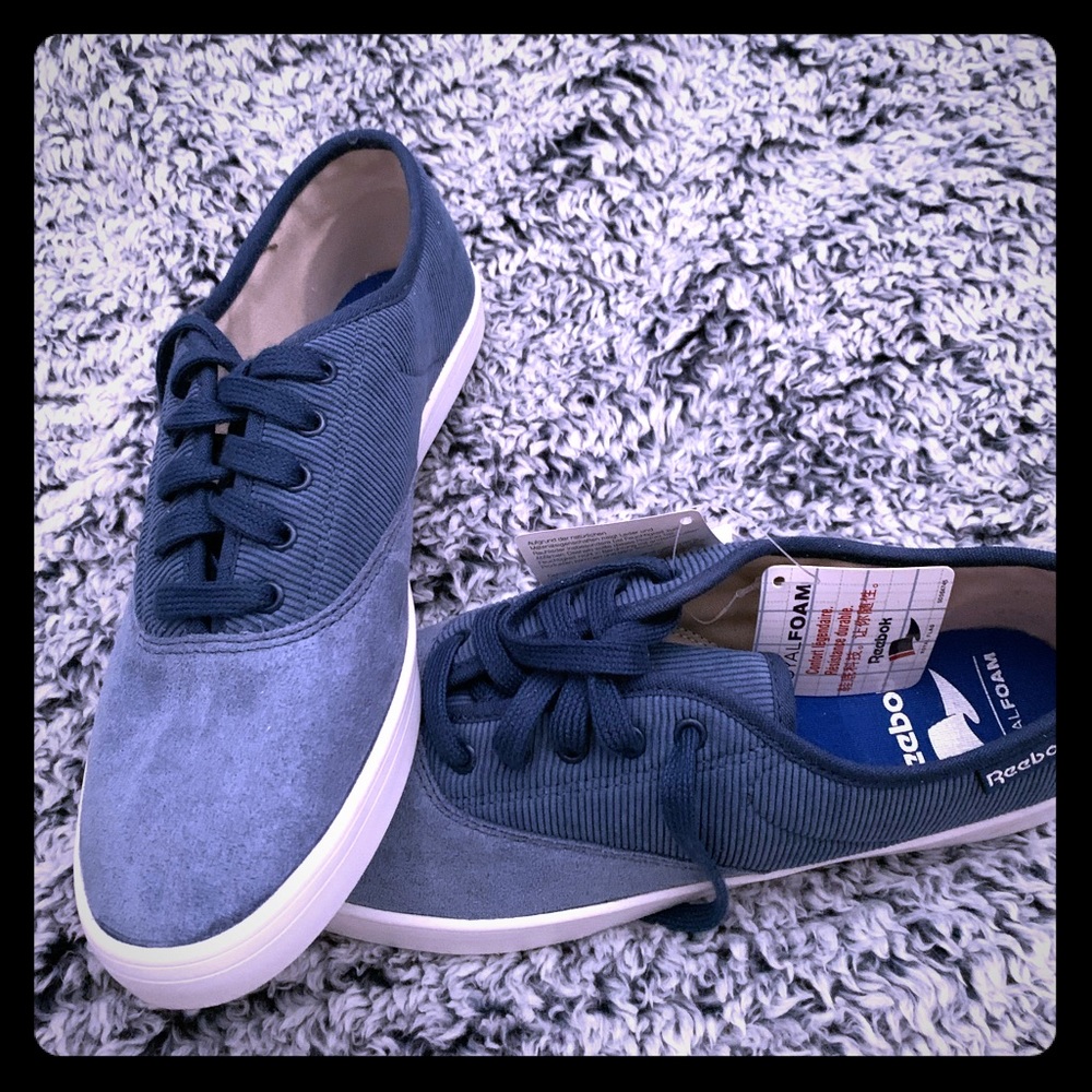 Reeboks! Blue suede/corduroy